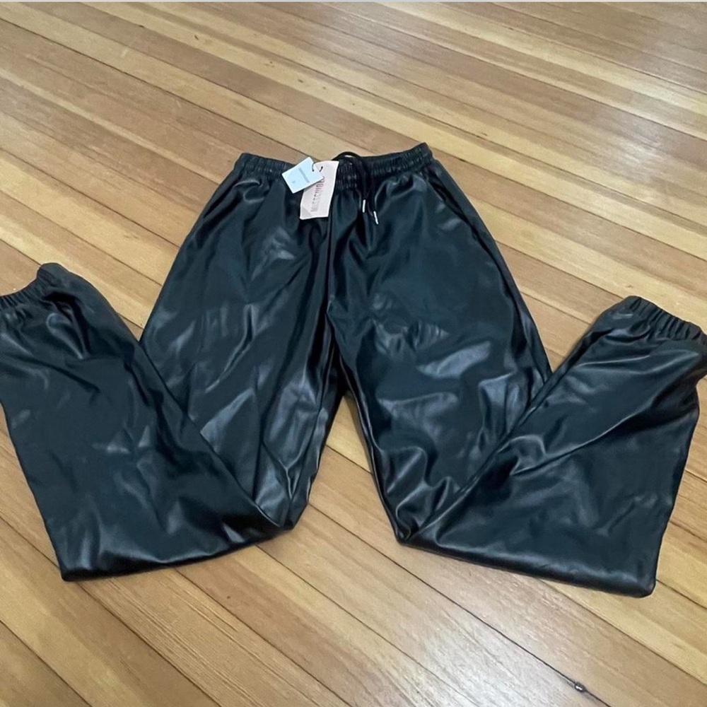 Faux Leather joggers